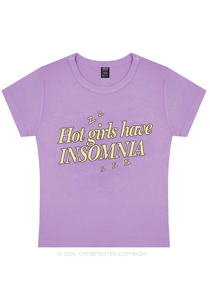 Hot Girls Have Insomnia Y2K Baby Tee Cherrykitten