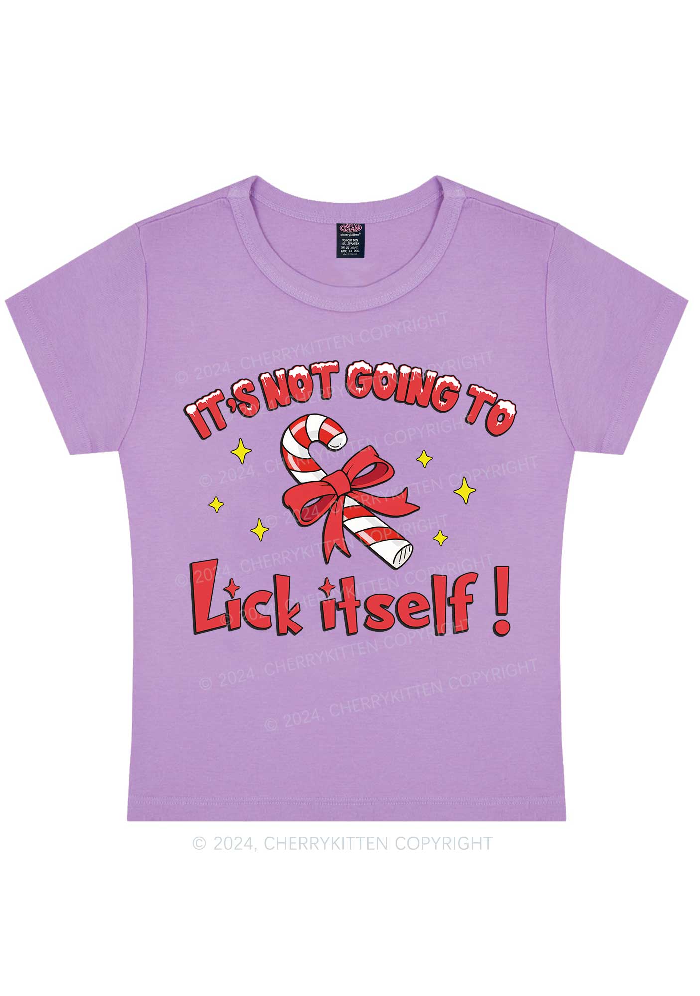 Christmas Lick Itself Y2K Baby Tee Cherrykitten