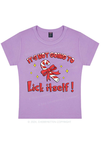 Christmas Lick Itself Y2K Baby Tee Cherrykitten