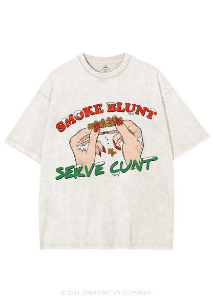 Christmas Smoke Blunt Y2K Washed Tee Cherrykitten