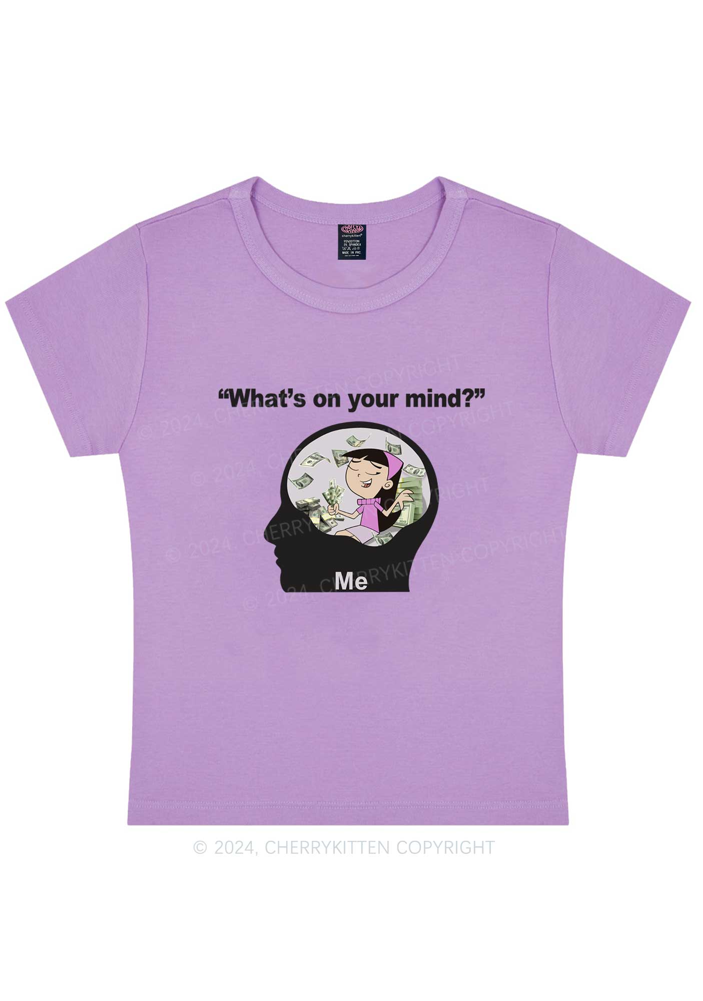 What's On Your Mind Y2K Baby Tee Cherrykitten