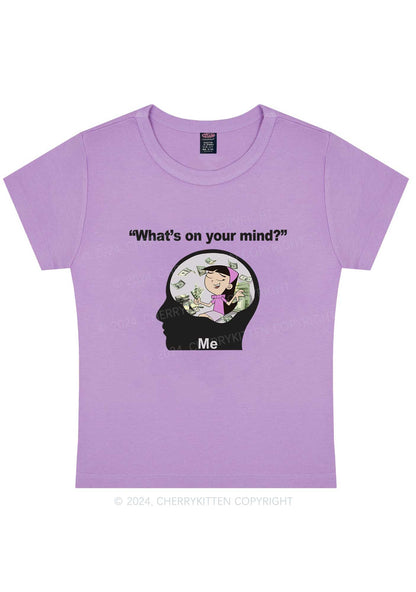 What's On Your Mind Y2K Baby Tee Cherrykitten