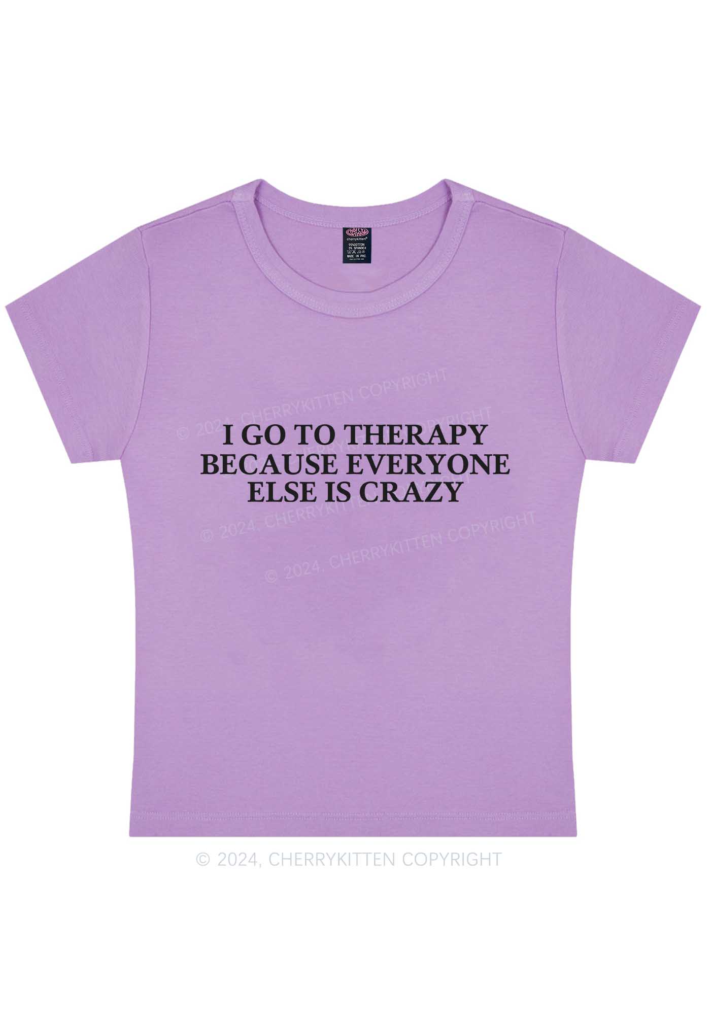 I Go To Therapy Y2K Baby Tee Cherrykitten