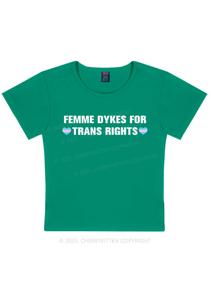 Femme Dykes For Trans Rights Y2K Baby Tee Cherrykitten