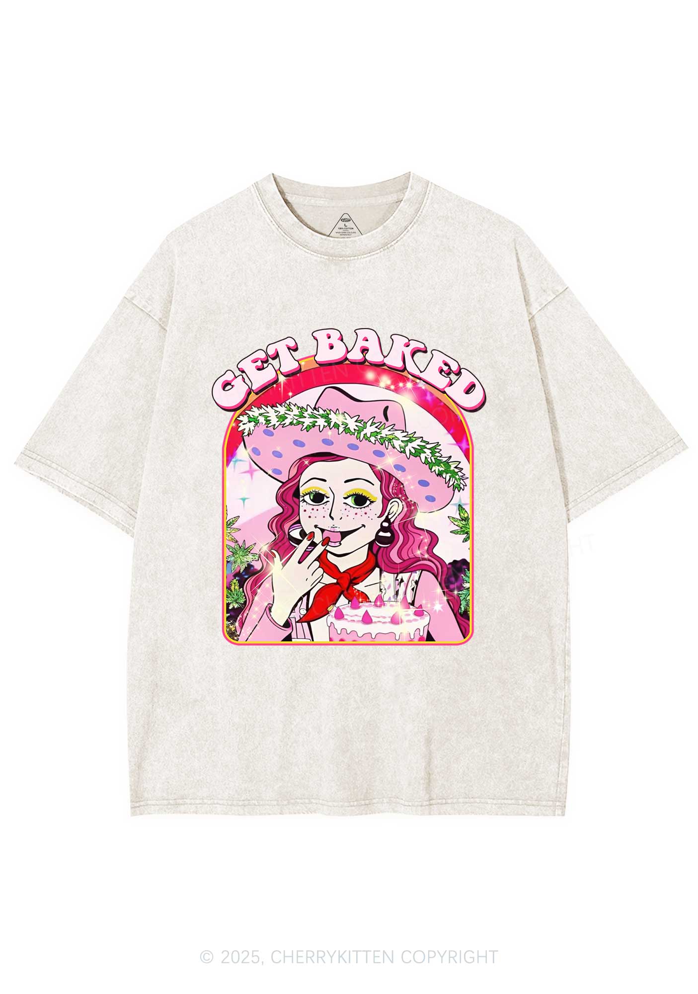 Get Baked Y2K Washed Tee Cherrykitten