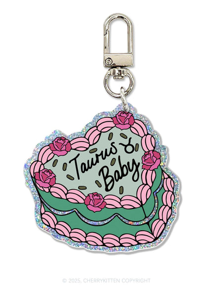 Taurus Baby 1Pc Y2K Glitter Keychain Cherrykitten