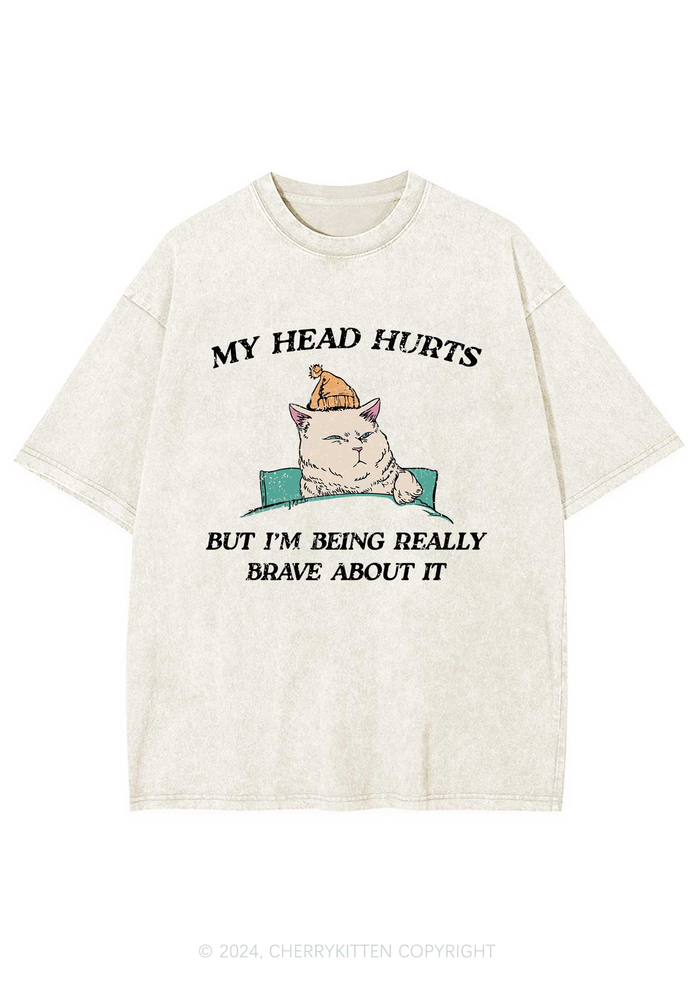 Head Hurts Y2K Washed Tee Cherrykitten