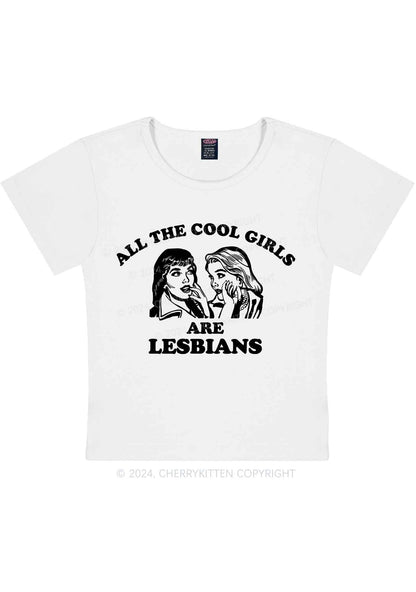 Curvy Cool Girls Lesbians Y2K Baby Tee Cherrykitten