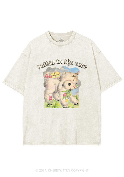 Rotten To The Core Y2K Washed Tee Cherrykitten