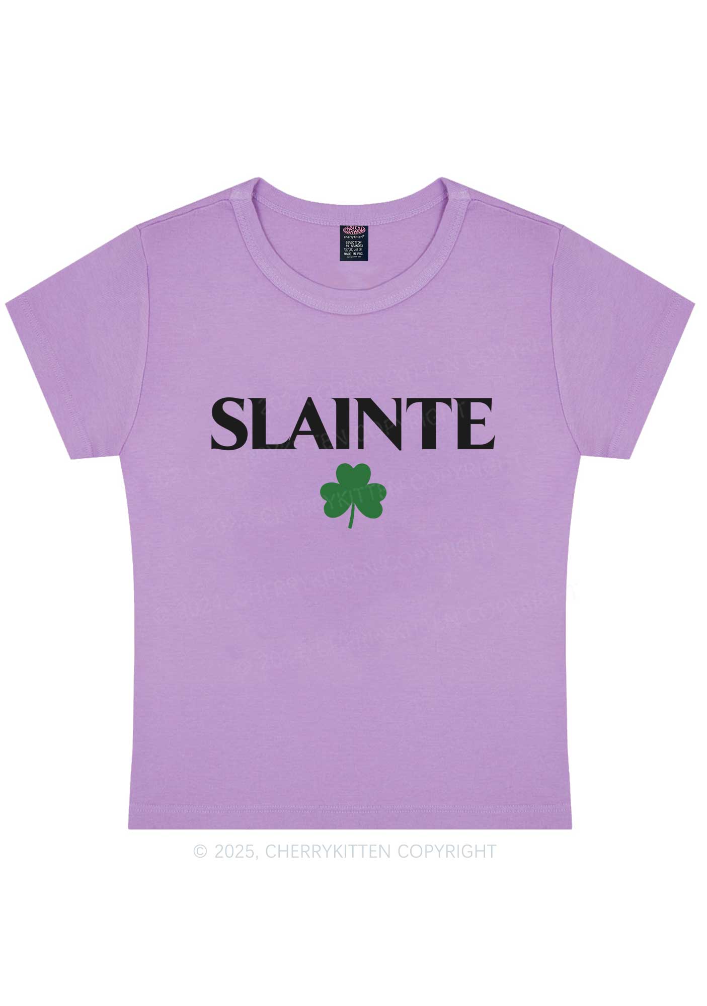 Slainte St Patricks Y2K Baby Tee Cherrykitten