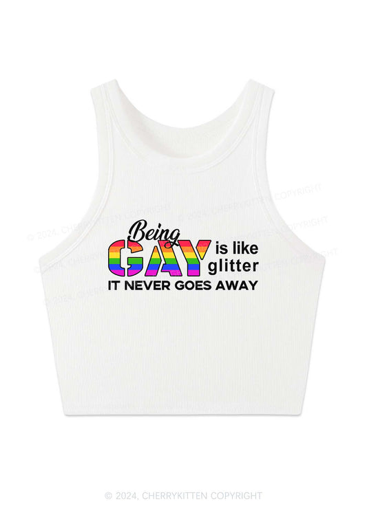 Being Gay Y2K Crop Tank Top Cherrykitten