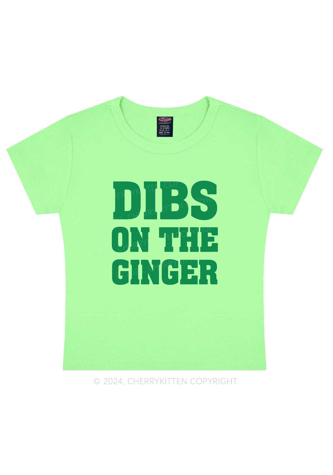 Dibs On The Ginger St Patricks Y2K Baby Tee Cherrykitten