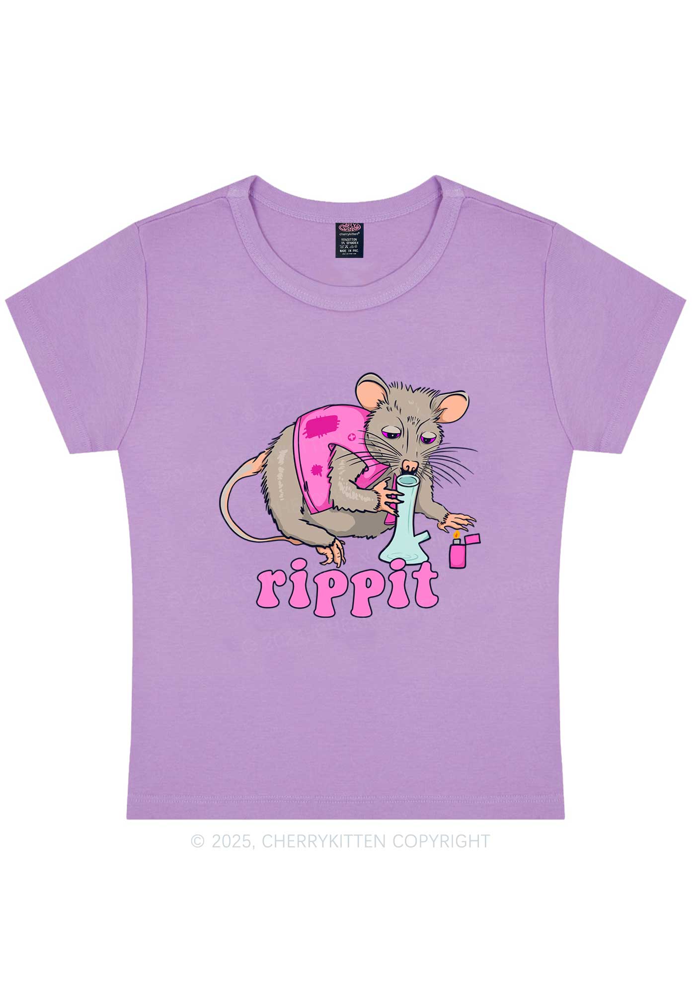 Rippit Rat Y2K Baby Tee Cherrykitten