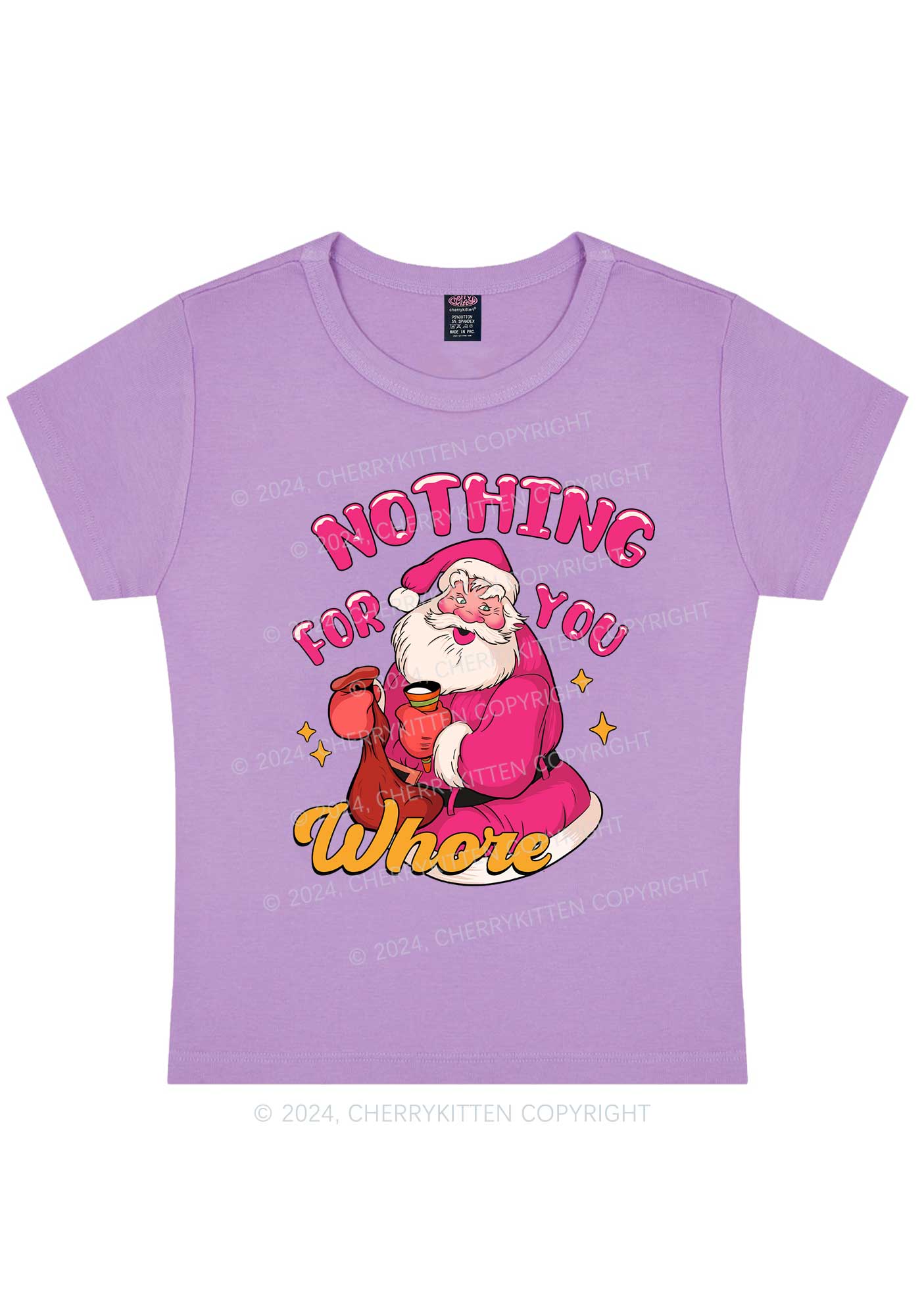 Christmas Nothing For Santa Y2K Baby Tee Cherrykitten