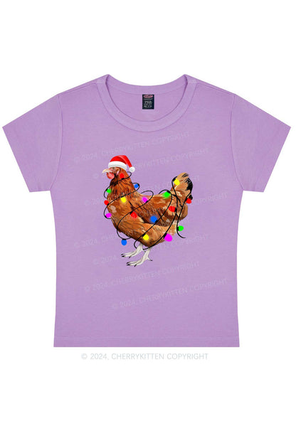 Christmas Hen Y2K Baby Tee Cherrykitten