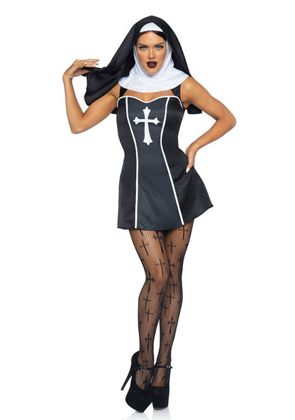 Halloween Nun Witch Y2K Cosplay Costume