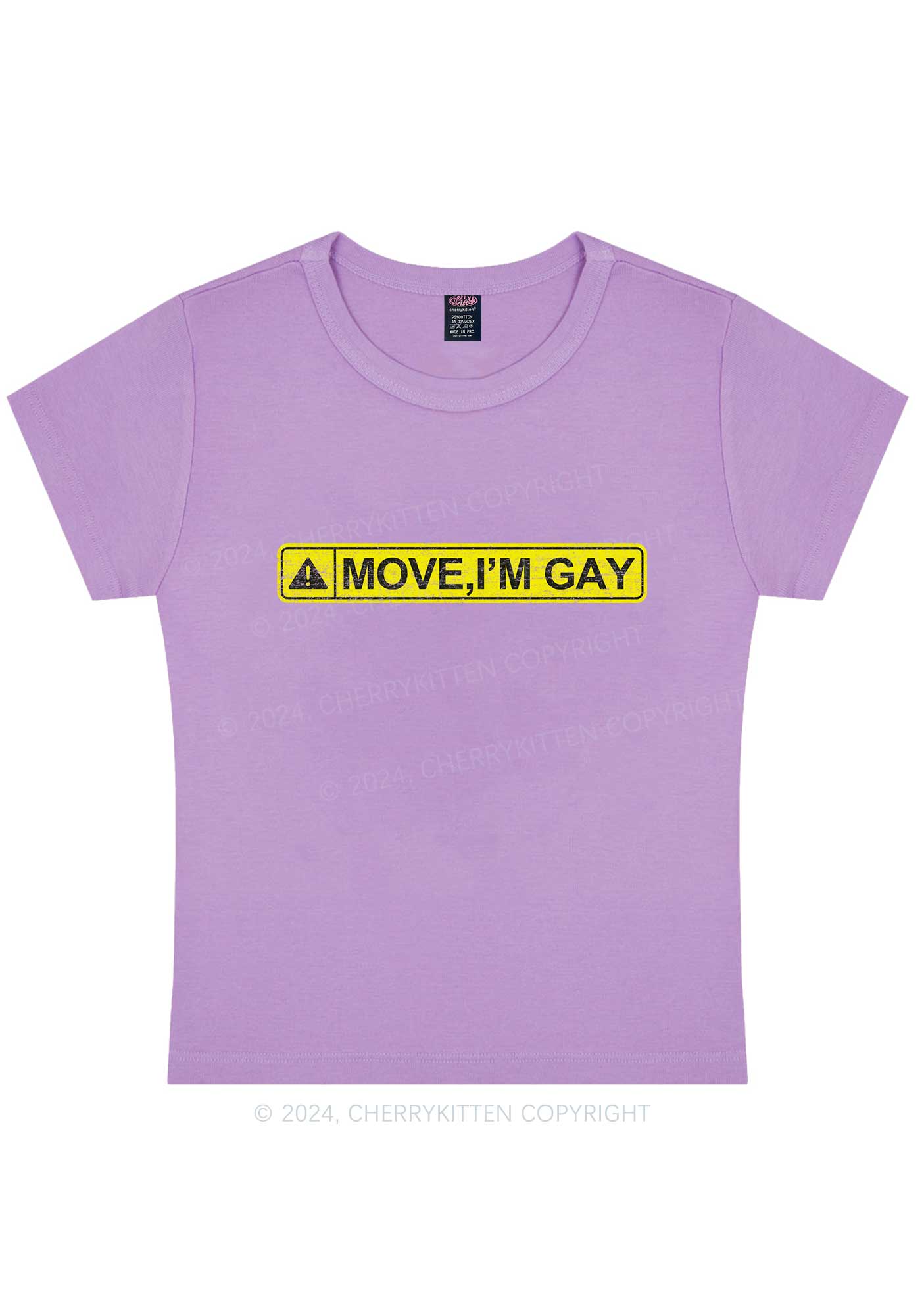 Move I'm Gay Y2K Baby Tee Cherrykitten