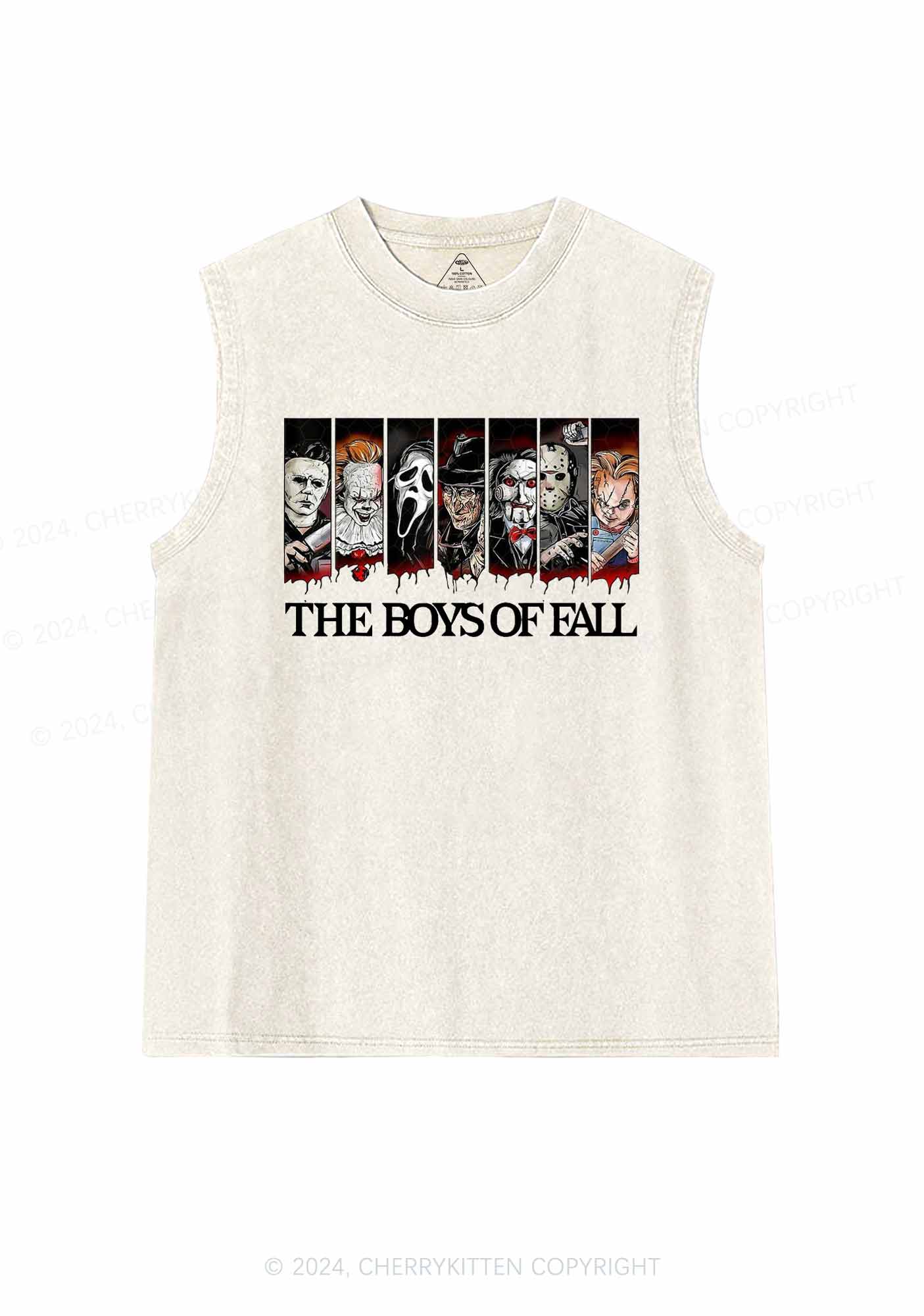 Halloween Fall Boys Y2K Washed Tank Cherrykitten