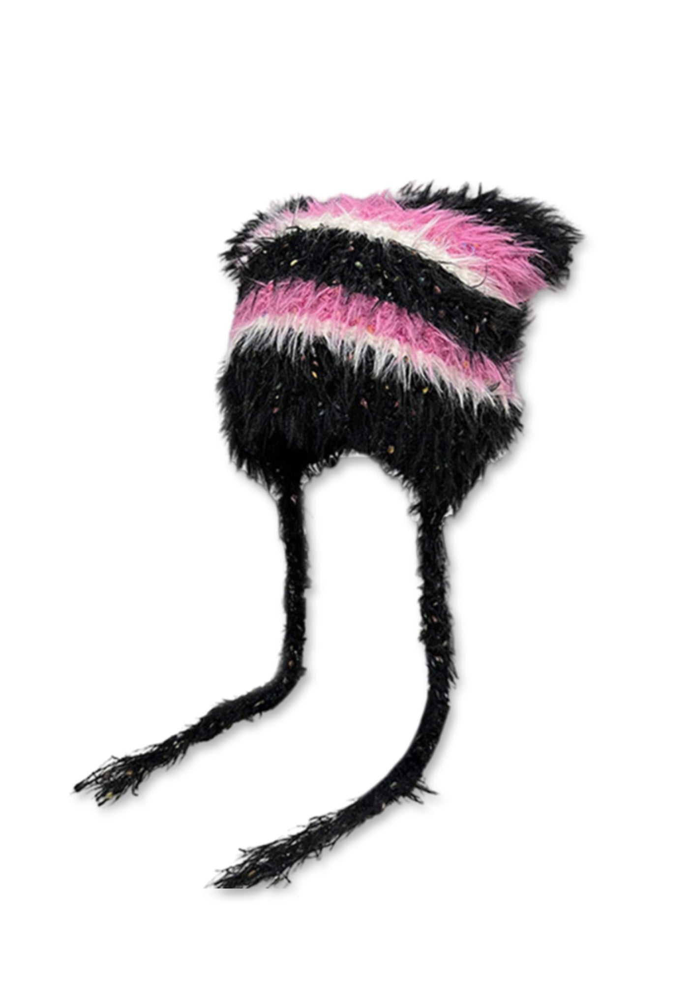 Cute Cat Ear Lace Up Y2K Knitted Hat Cherrykitten