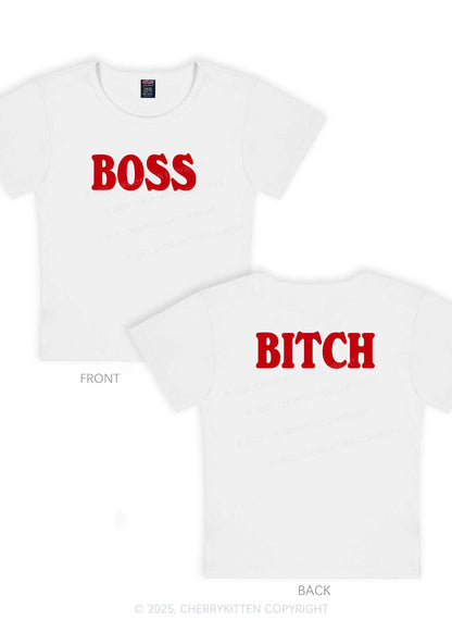 Boss Bixxh Two Sides Y2K Baby Tee Cherrykitten