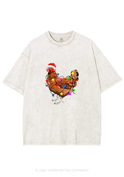 Christmas Hen Y2K Washed Tee Cherrykitten