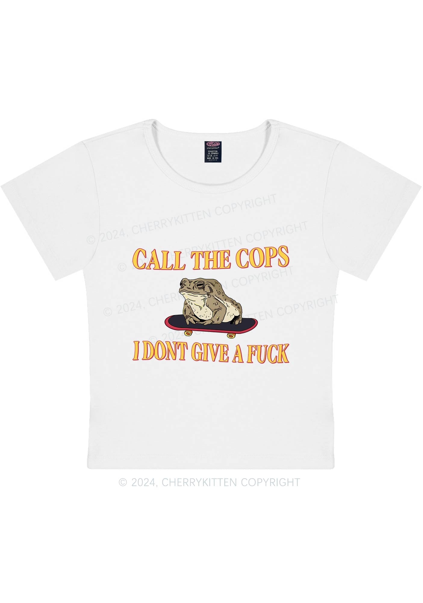 Call The Cops IDGAF Y2K Baby Tee Cherrykitten