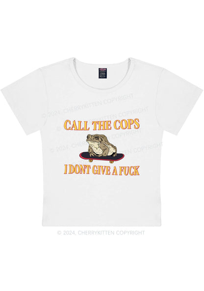 Call The Cops IDGAF Y2K Baby Tee Cherrykitten