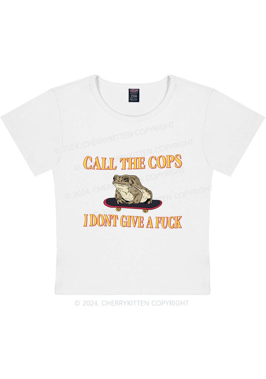 Call The Cops IDGAF Y2K Baby Tee Cherrykitten