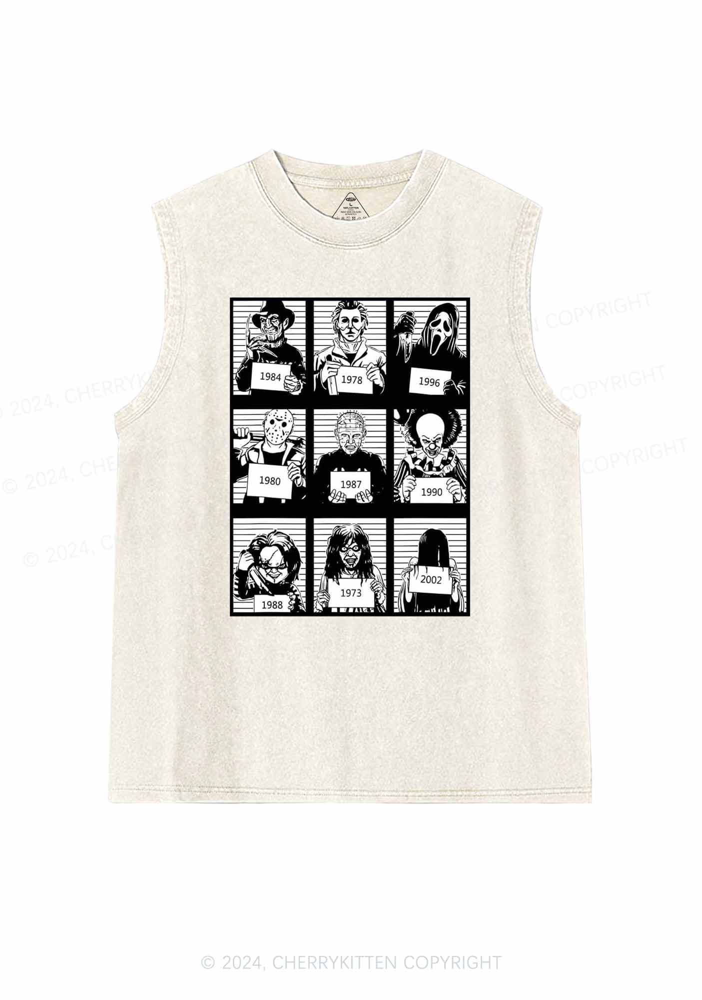 Halloween Spooky Roles Y2K Washed Tank Cherrykitten