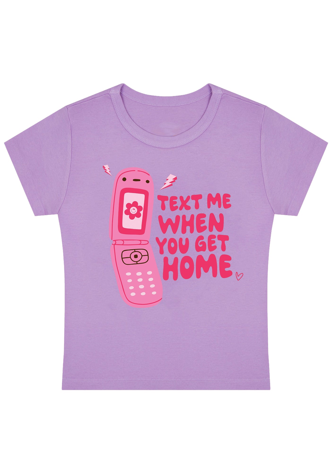 Text Me When You Get Home Y2K Baby Tee