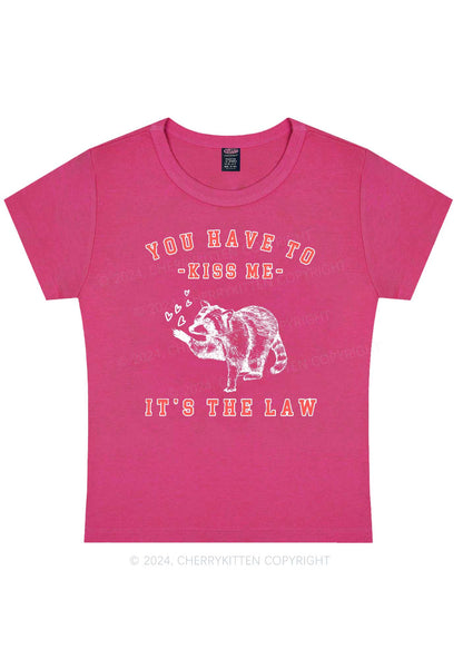 You Have To Kiss Me Y2K Valentine's Day Baby Tee Cherrykitten