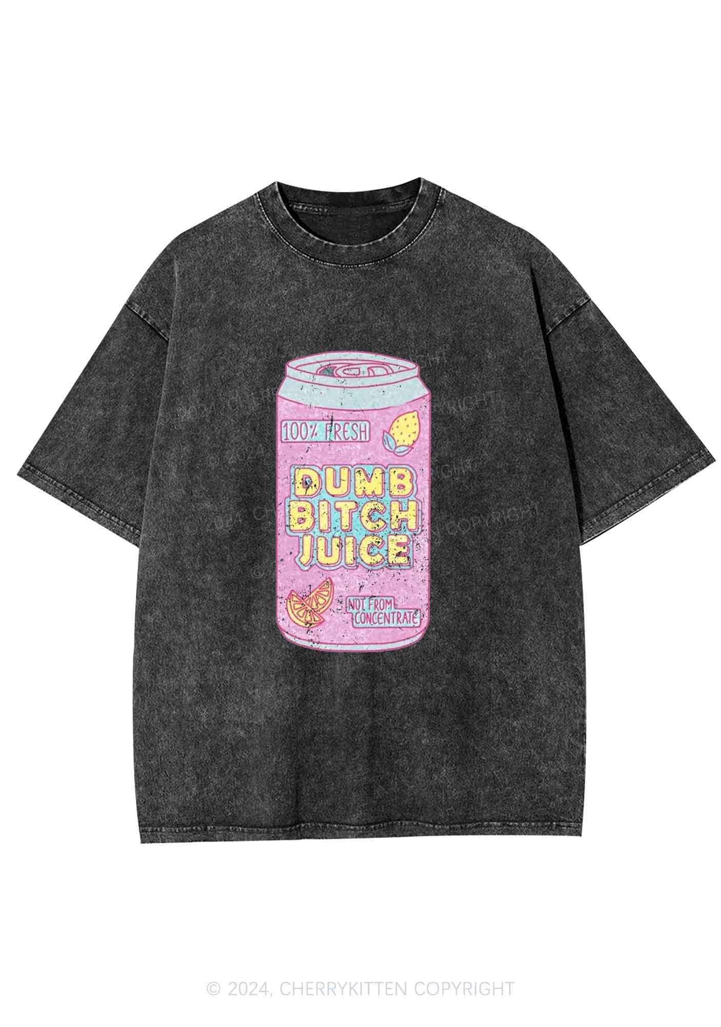 Dumb Bxxch Juice Y2K Washed Tee Cherrykitten