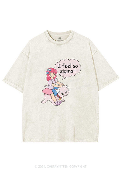 I Feel So Sigma Y2K Washed Tee Cherrykitten