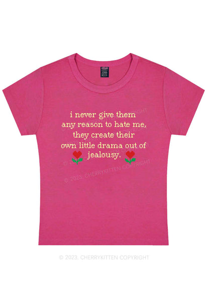 Curvy Drama Out Of Jealousy Y2K Baby Tee Cherrykitten