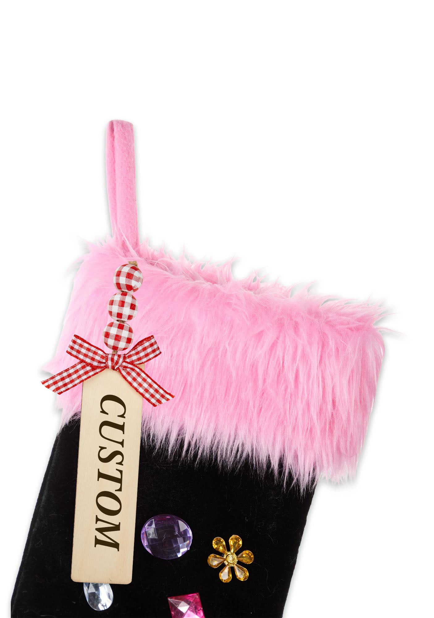 Custom Name Diamond Cat Paw Y2K Christmas Stockings Cherrykitten