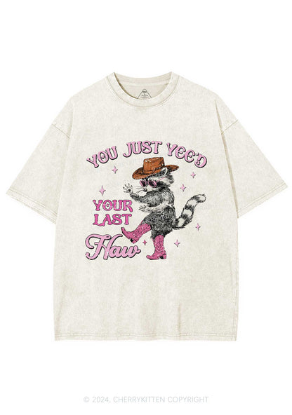 You Just Yeed Raccoon Y2K Washed Tee Cherrykitten