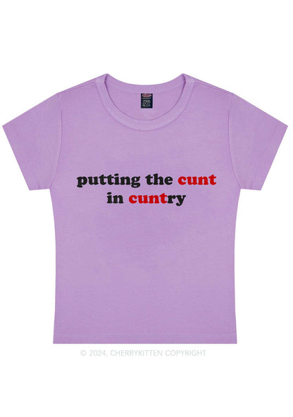 Putting Cxxt In Cuntry Y2K Baby Tee Cherrykitten