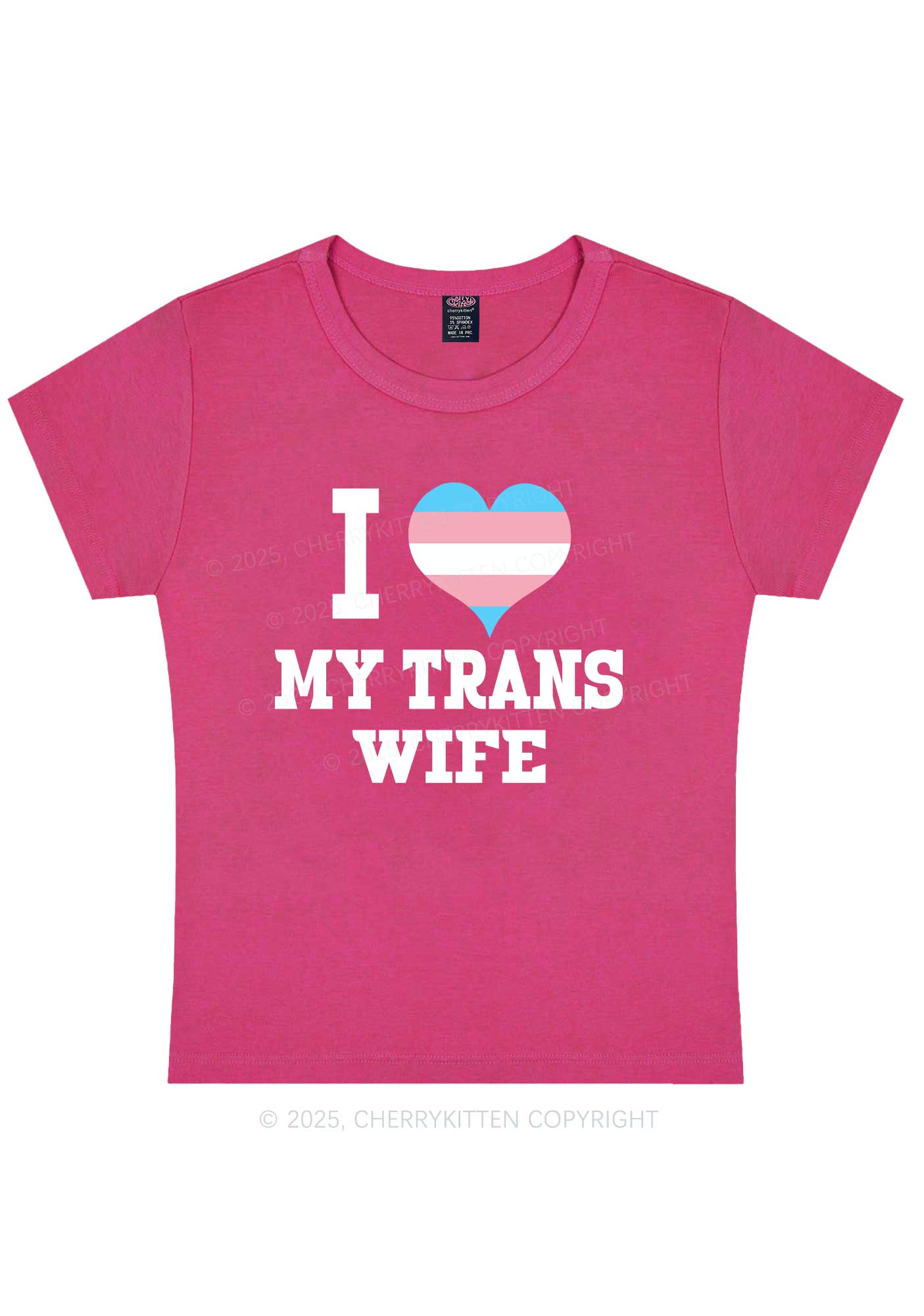 I Love My Trans Wife Y2K Baby Tee Cherrykitten