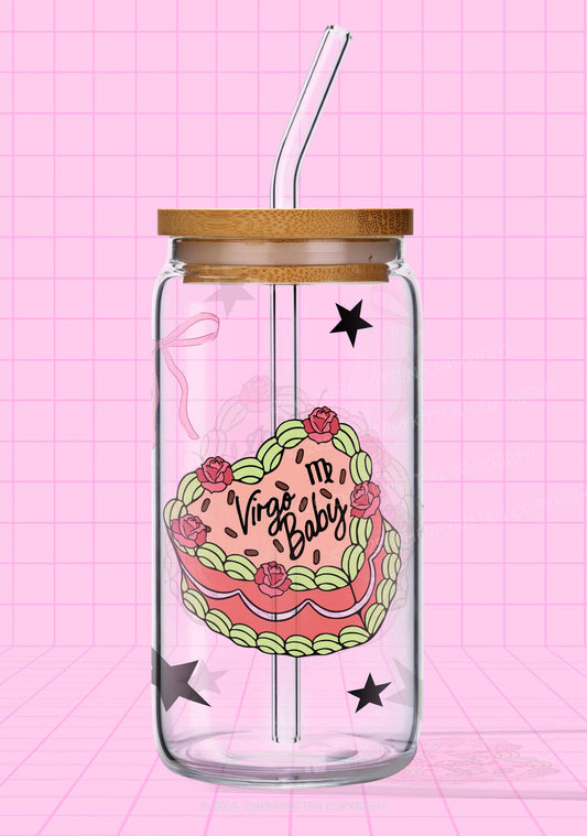 Virgo Baby Y2K Printed Glass Cup Cherrykitten