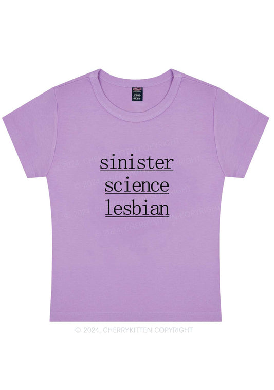 Sinister Science Lesbian Y2K Baby Tee Cherrykitten