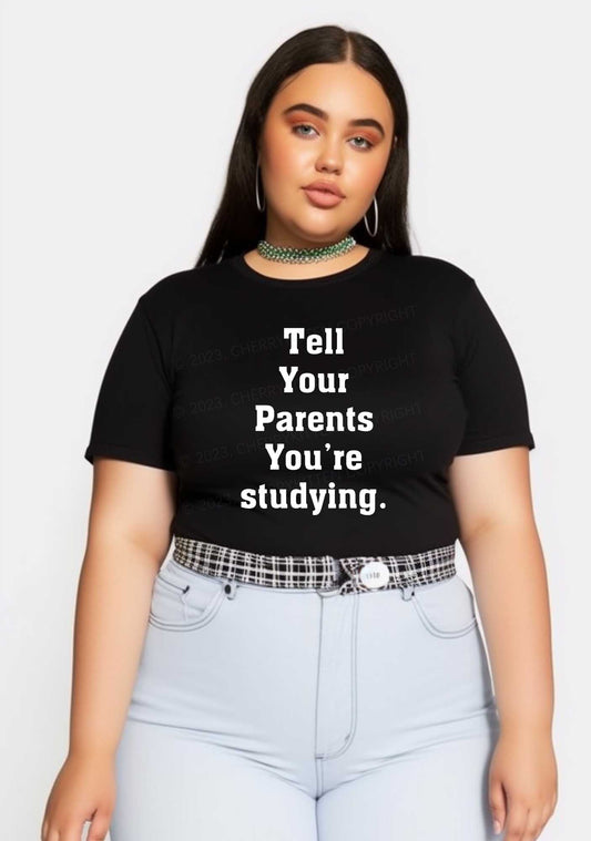 Curvy You’re Studying Y2K Baby Tee Cherrykitten