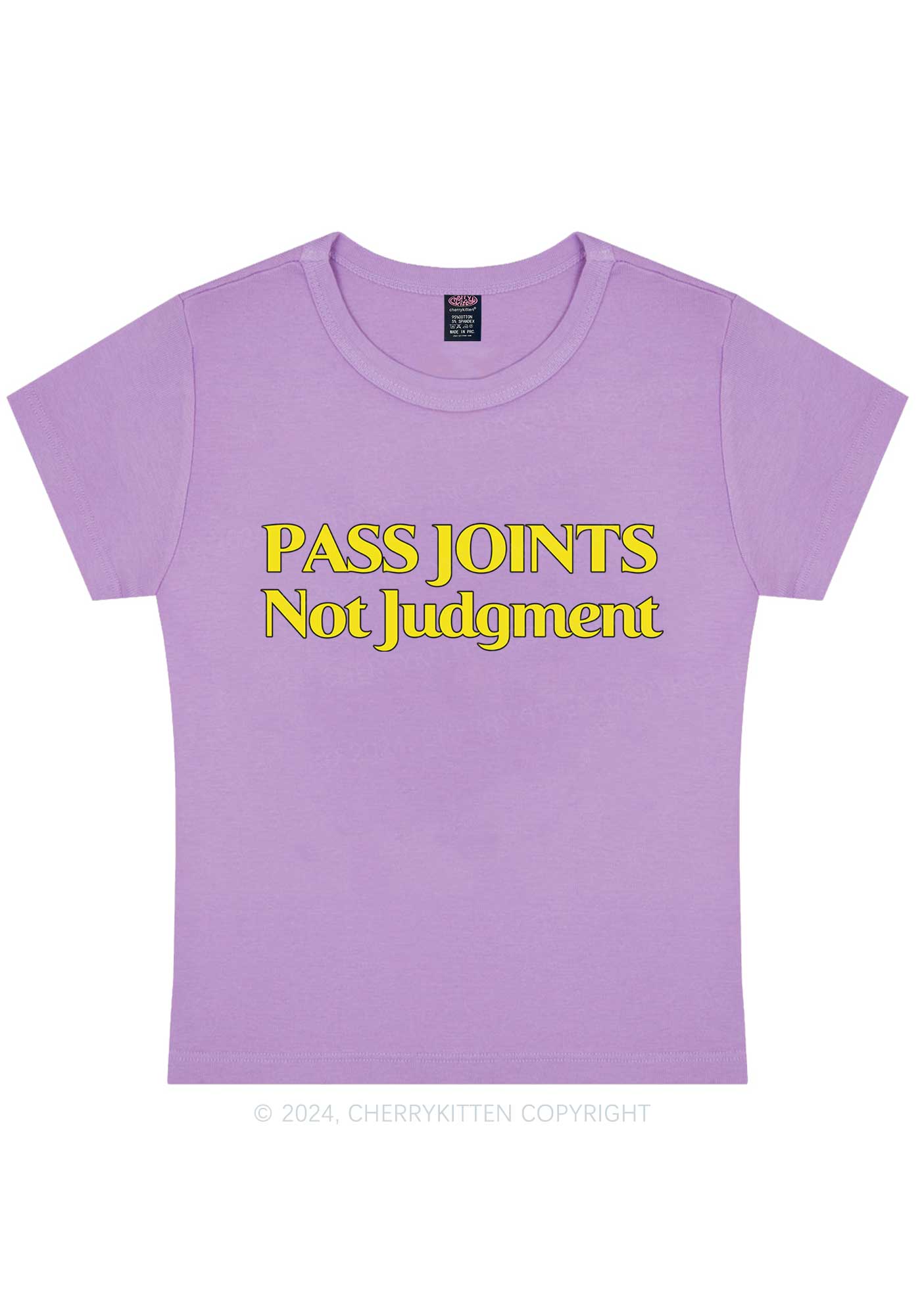 Pass Joints Not Judgment Y2K Baby Tee Cherrykitten