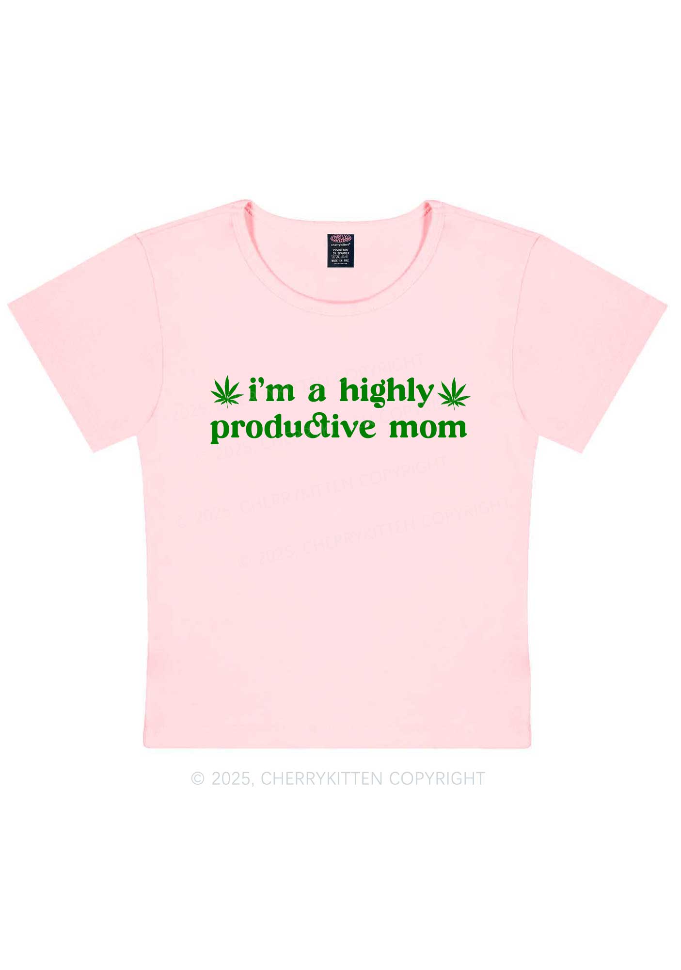 Highly Productive Mom Y2K Baby Tee Cherrykitten