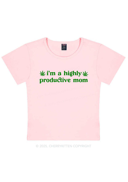 Highly Productive Mom Y2K Baby Tee Cherrykitten