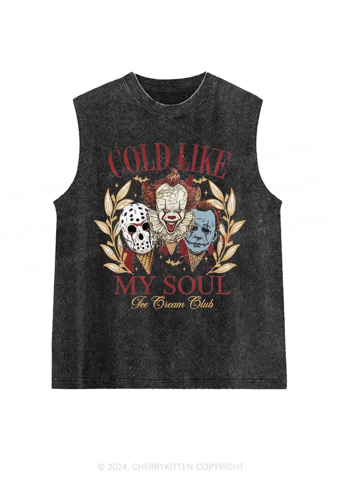 Halloween Cold Like My Soul Y2K Washed Tank Cherrykitten