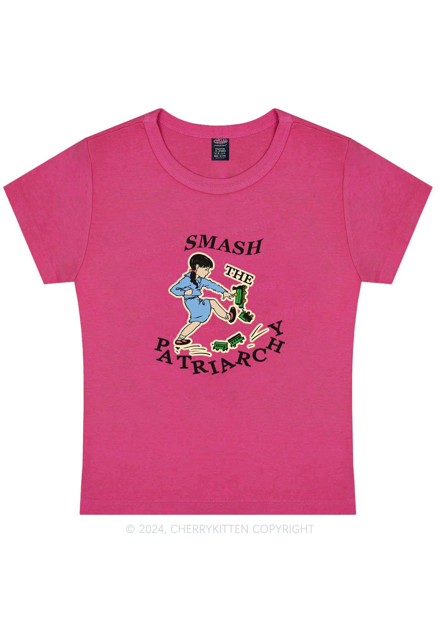 Curvy Smash The Patriarchy Y2K Baby Tee Cherrykitten