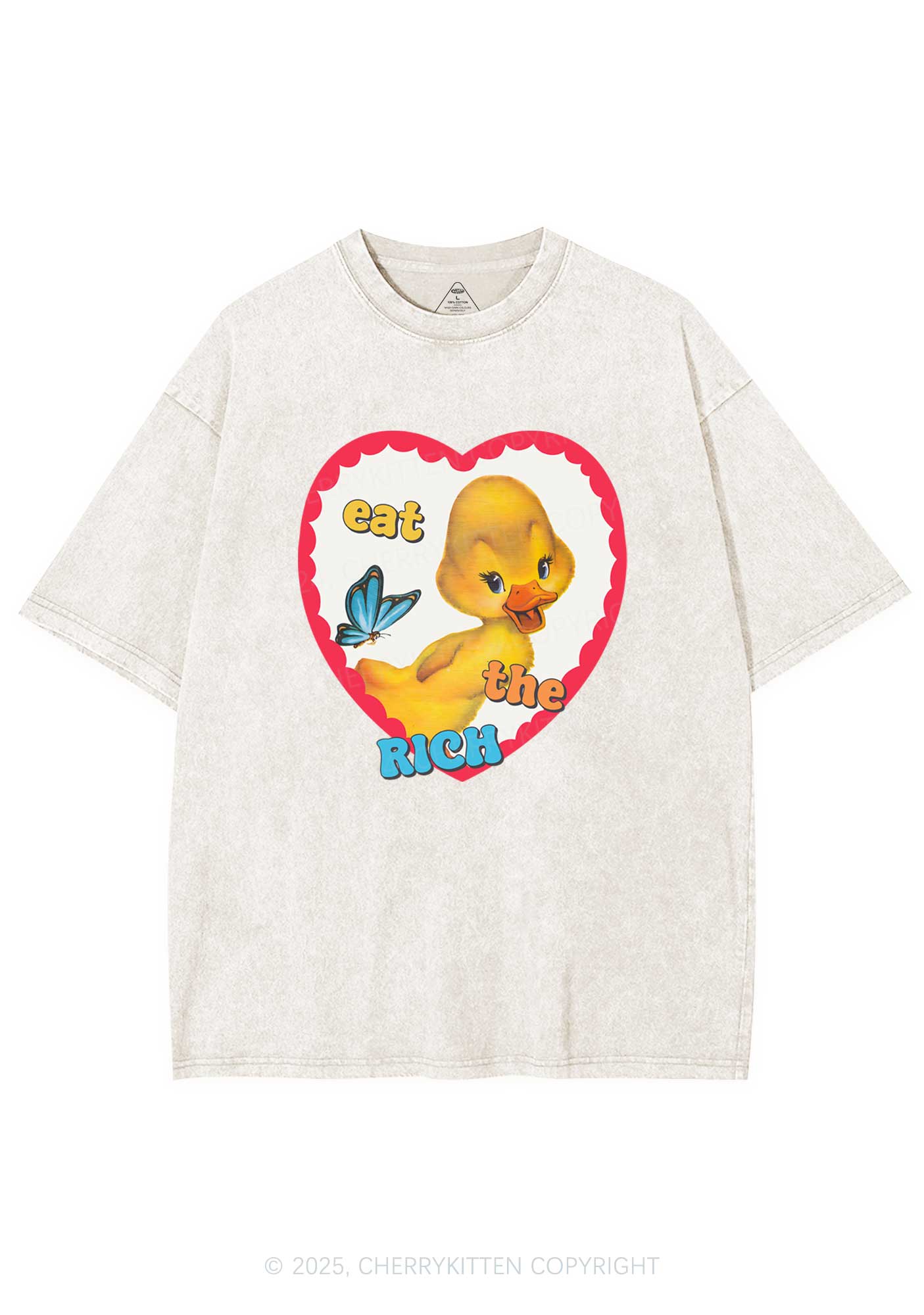 Eat The Rich Duck Y2K Washed Tee Cherrykitten