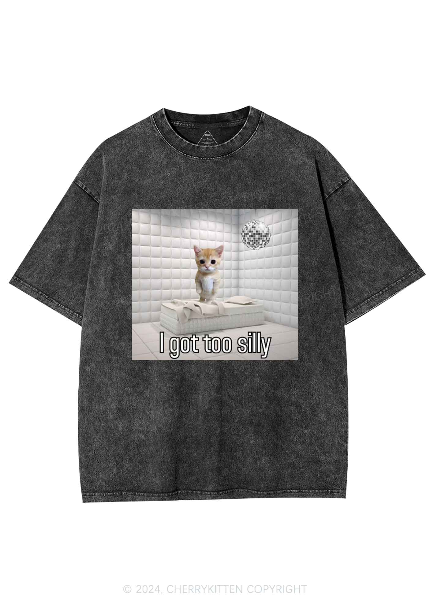 Silly Cat Y2K Washed Tee Cherrykitten