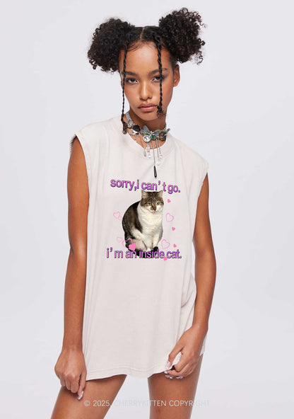 Im An Inside Cat Y2K Washed Tank Cherrykitten