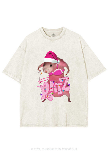 Christmas Ratz Y2K Washed Tee Cherrykitten